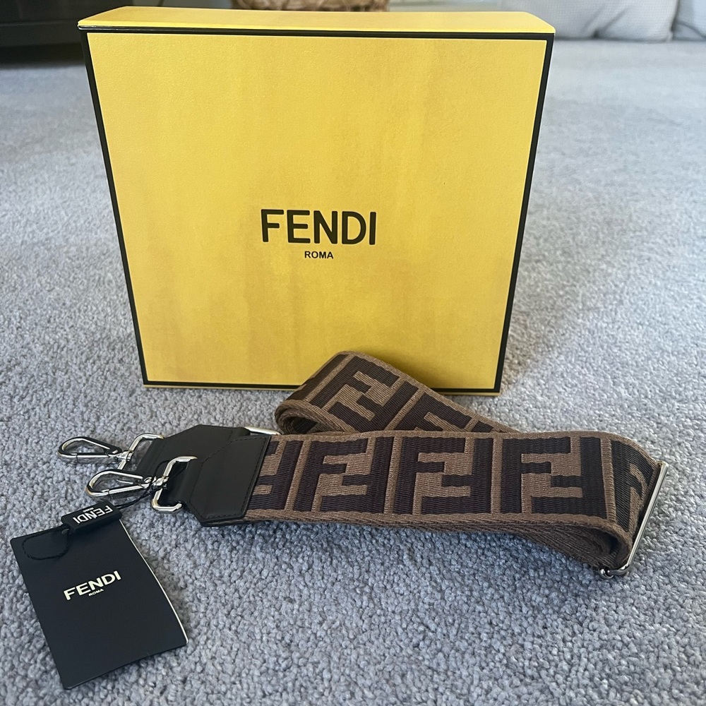 Fendi Brown Canvas Shoulder Strap